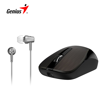 MOUSE GENIUS + AUDIFONO HS-M360 MH-8015 IRON COFFEE/SILVER (PN 31280002403)
